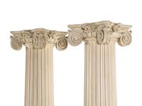 A Pair of Painted Wood Ionic Columns