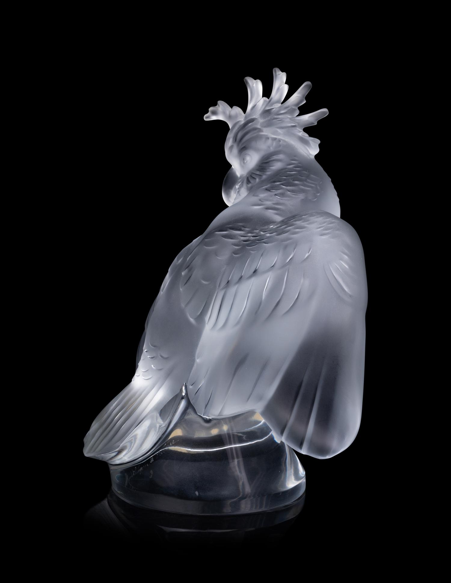 A Lalique Ara Cockatoo Sculpture