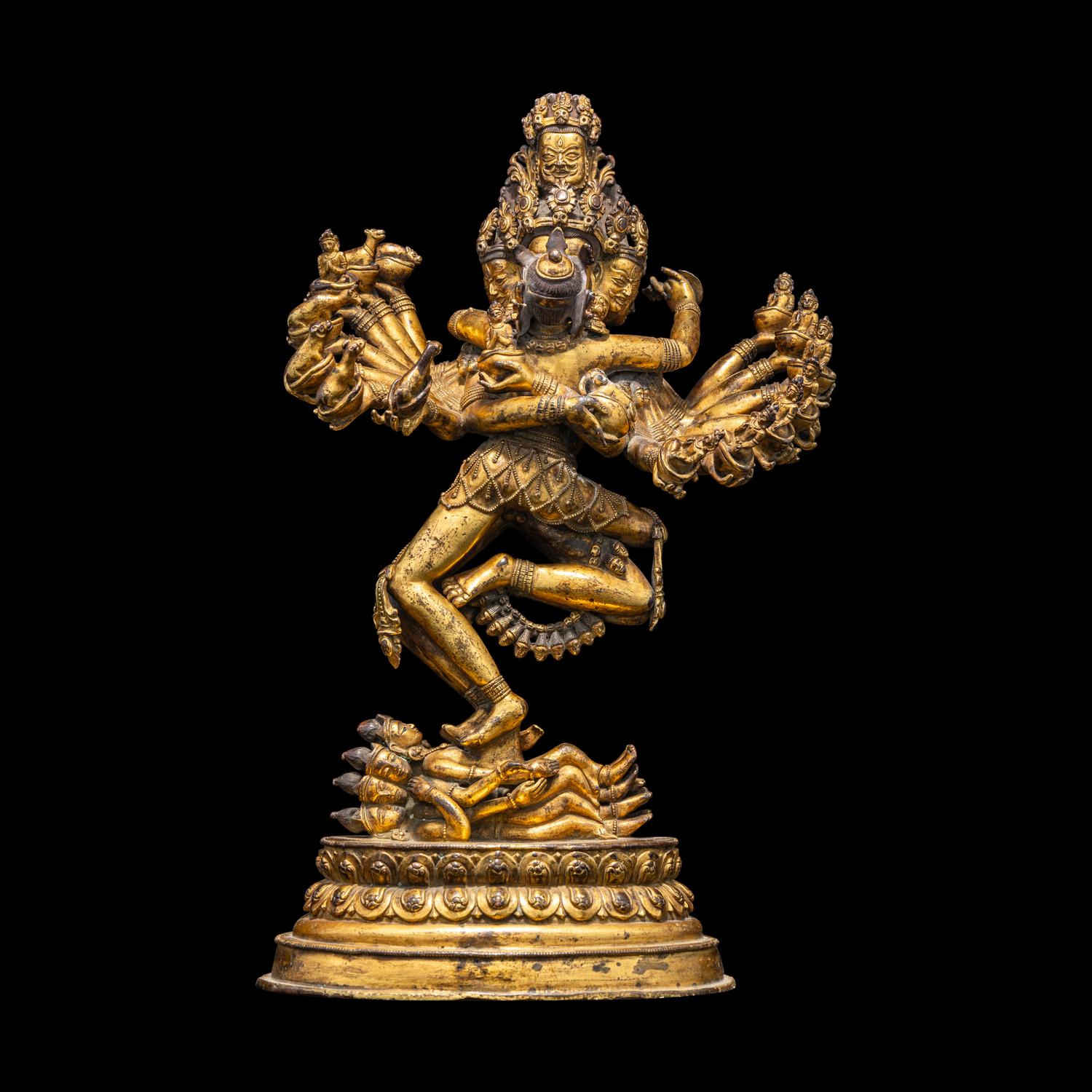 A Sino-Tibetan Gilt Copper Alloy Figure of Hevajra 銅鎏金吉祥歡喜金剛