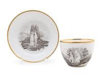 An Assembled English Porcelain Transferware Partial Dessert Service
