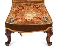 A Victorian Needlepoint-Upholstered Rosewood Prie-Dieu