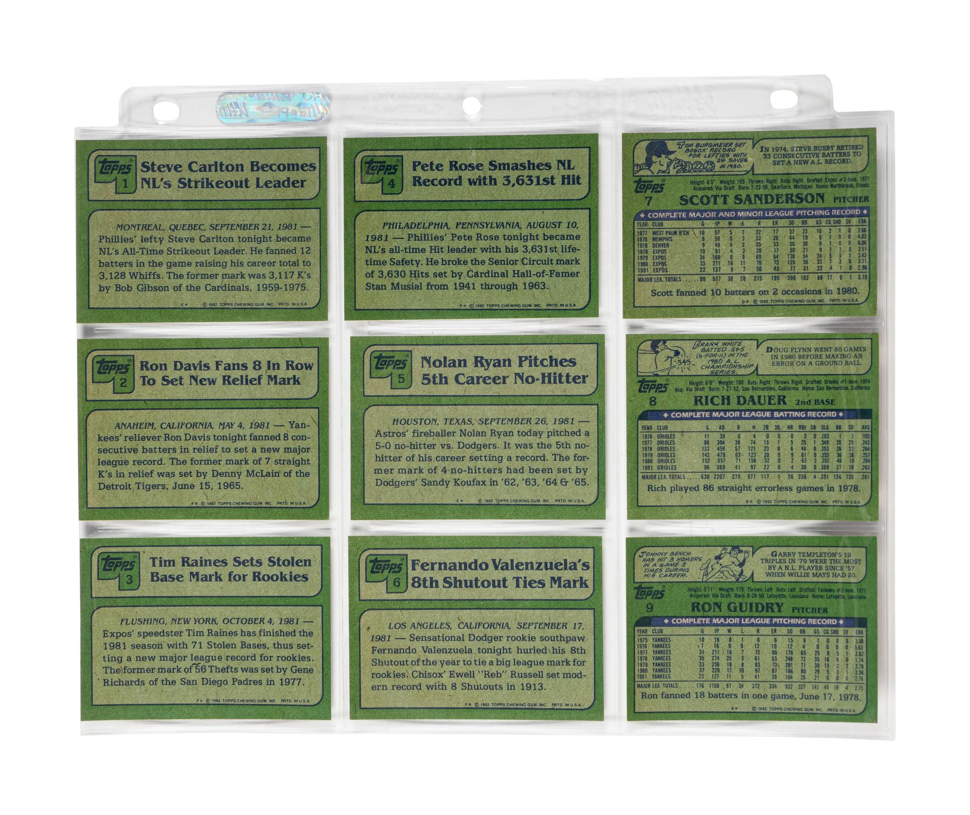 A Group of 1980, 1982 and 1983 Complete Sets of Topps Baseball Cards,