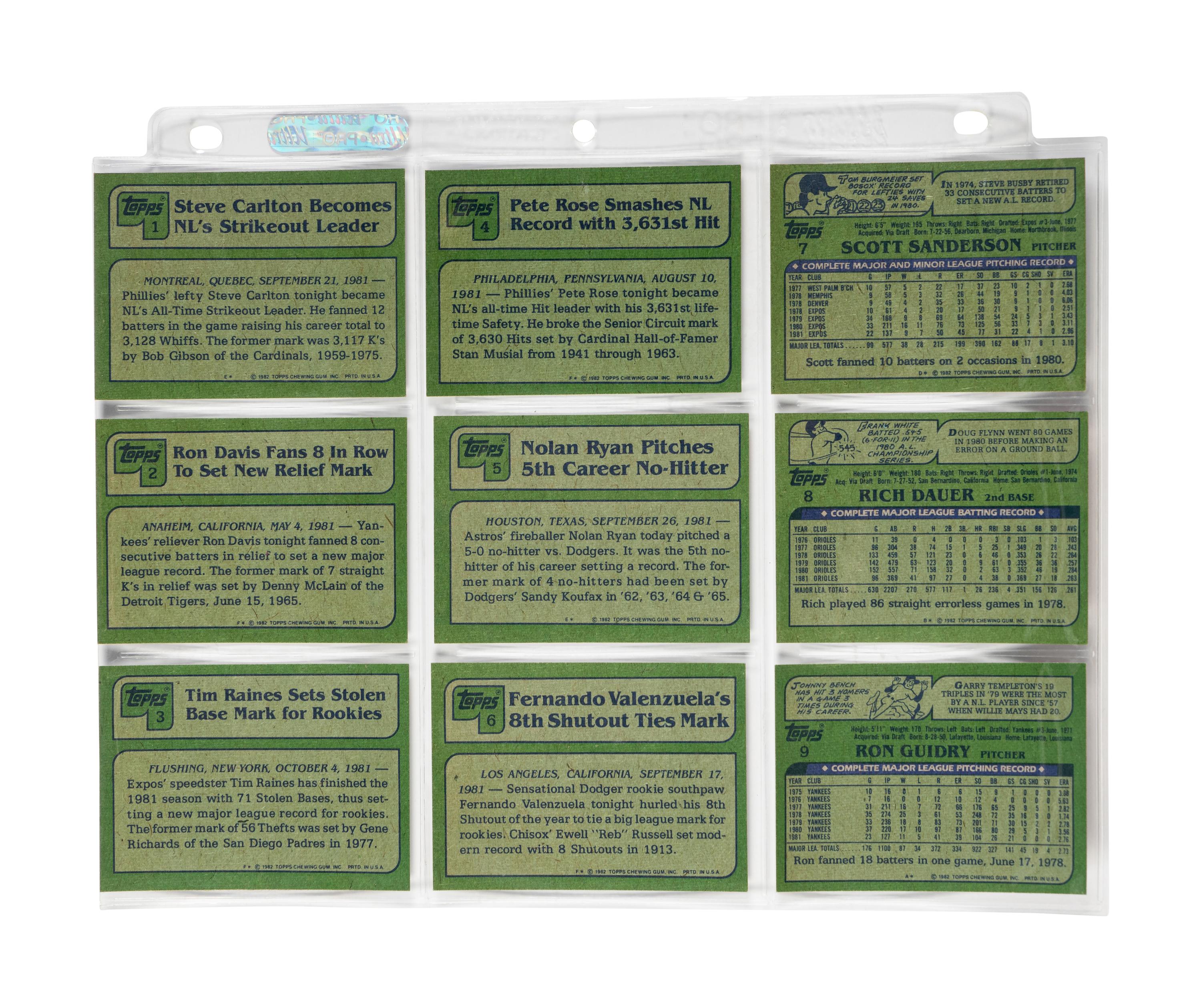 A Group of 1980, 1982 and 1983 Complete Sets of Topps Baseball Cards,