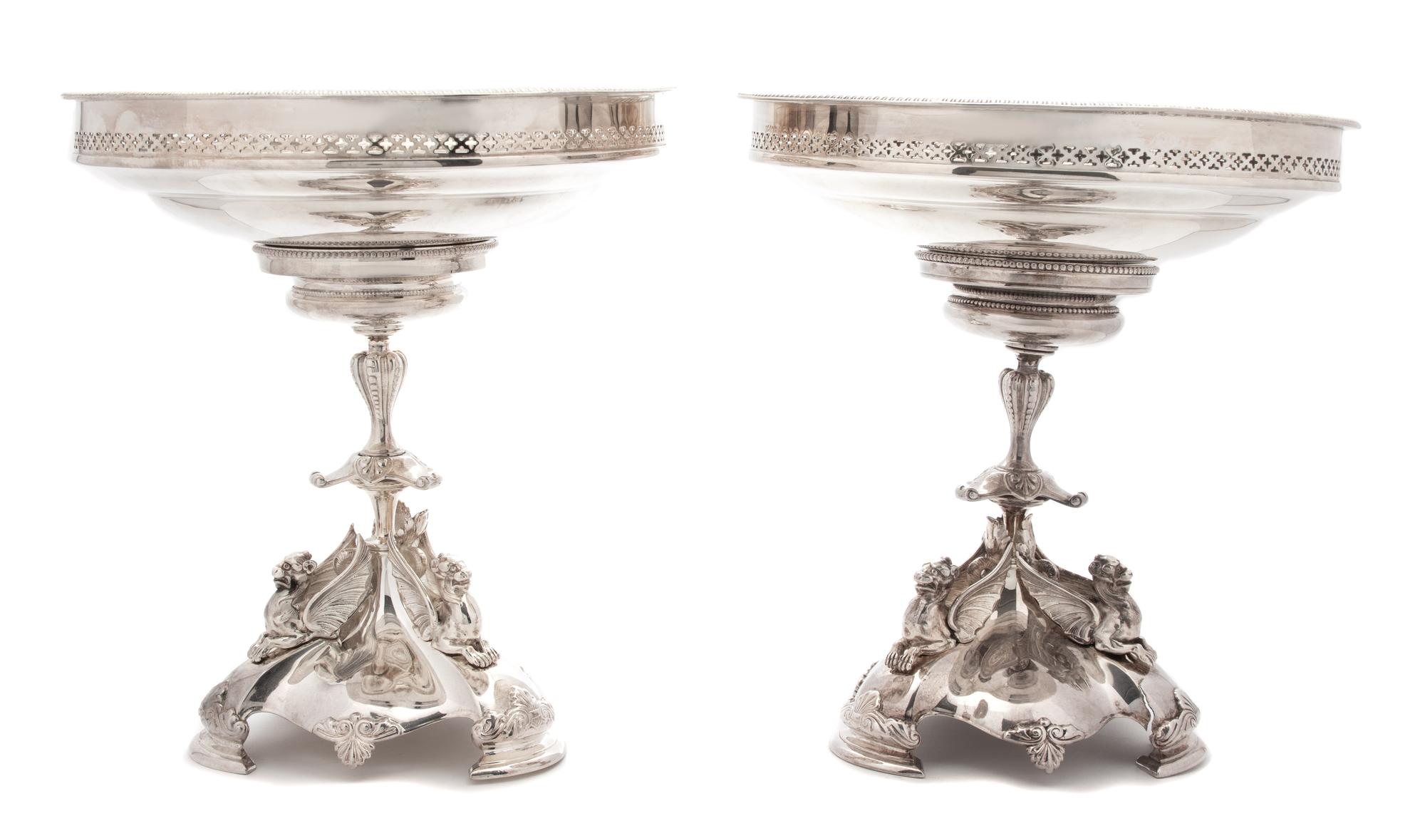 A Pair of English Victorian Silver-Plated Fruit-Stands