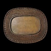 A Japanese Patinated Mix Metals Tray, Meiji Period