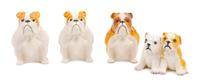 A Group of Four Royal Doulton Bulldogs Height of tallest 5 inches.