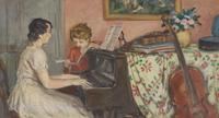 Albert André (French, 1869-1954) — La Leçon de Piano
