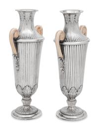 A Pair of Buccellati Silver Vases