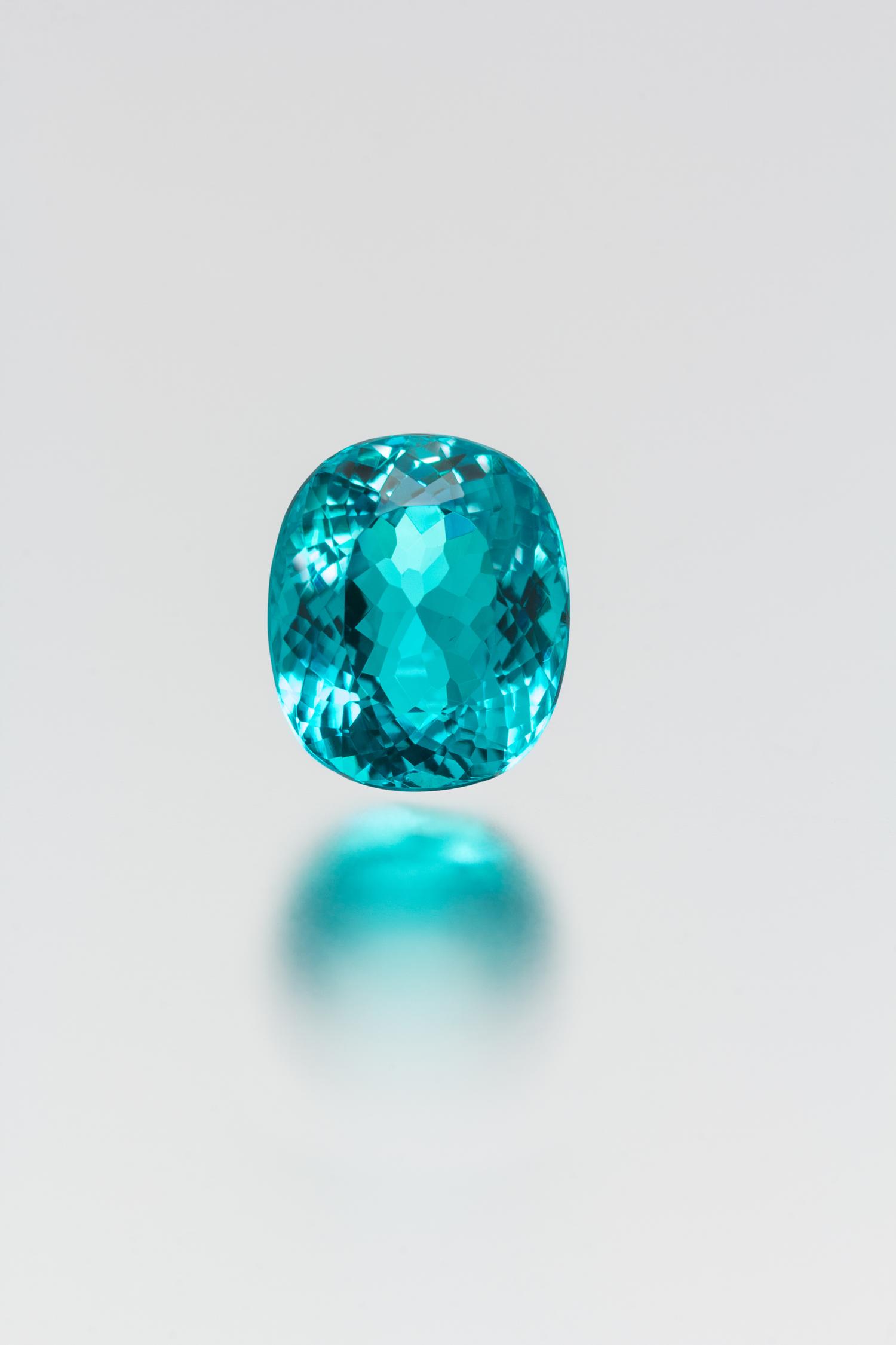 A Fine 4.01 Carat Cushion Cut Brazilian Paraiba Tourmaline,