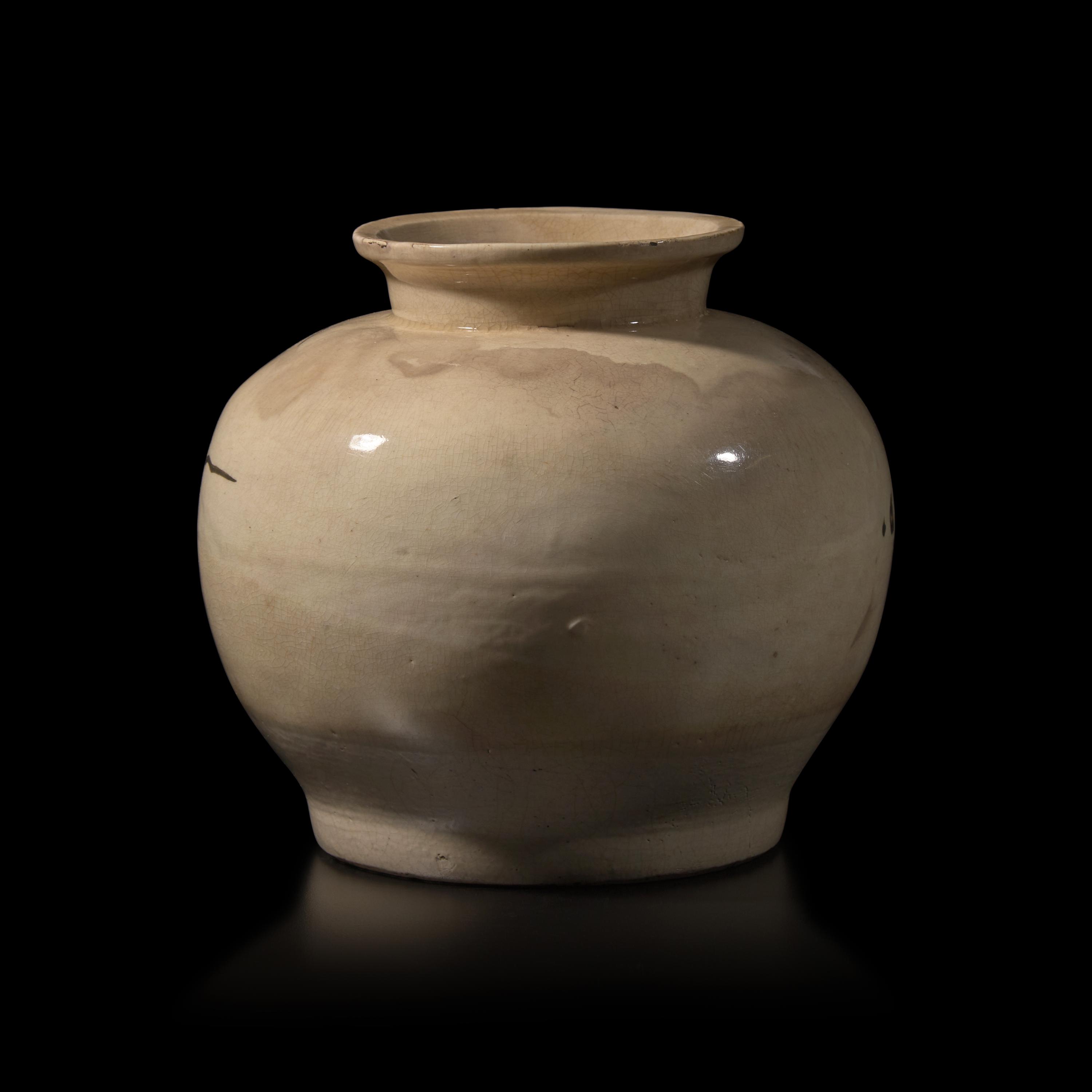 A Chinese Cizhou Slip-Decorated 'Horse' Jar, Ming Dynasty 明 磁州窯天馬罐