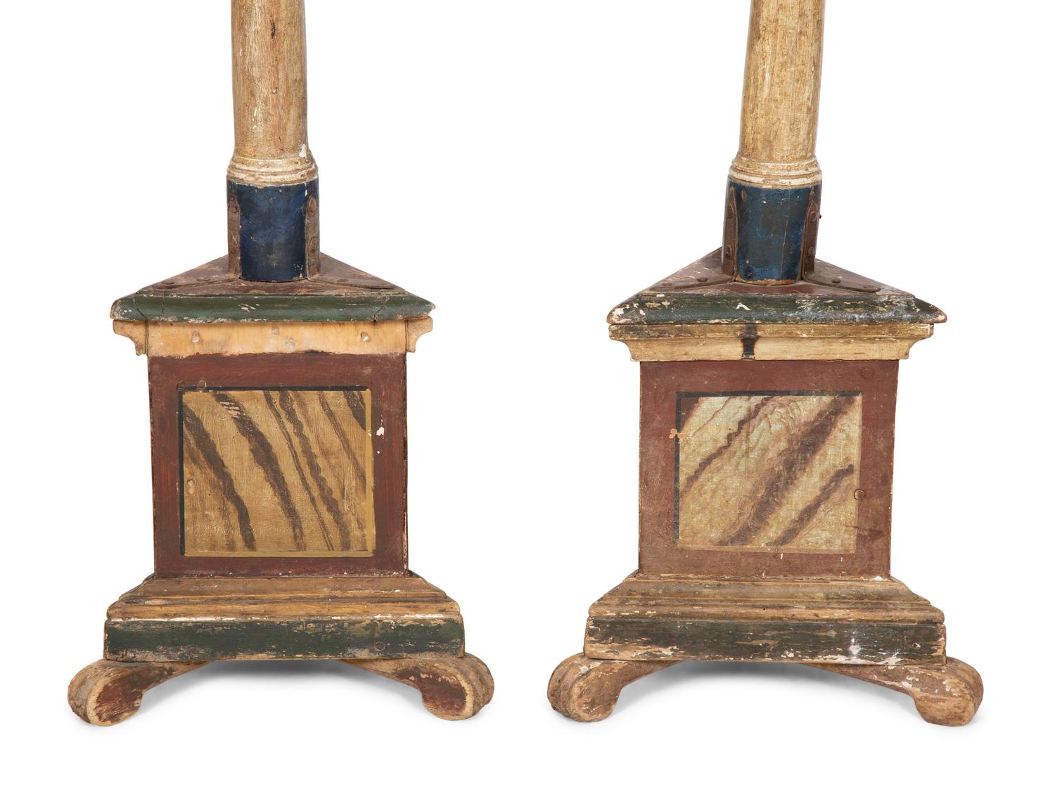 A Pair of Italian Painted Torchères