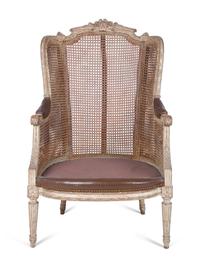 A Louis XVI Style Caned Bergere — LATE 19TH/EARLY 20TH CENTURY