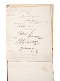 [POLITICS]. Autograph book with signatures from the James Buchanan administration, including: