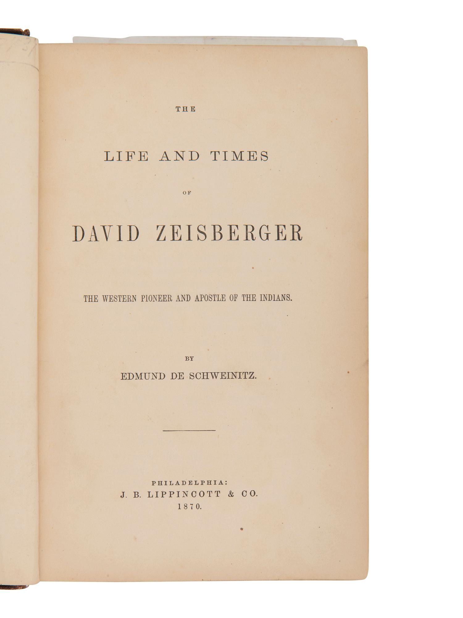 [NATIVE AMERICANS -- MISSIONARIES]. A group of 5 works relating to missionaries, comprising: