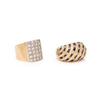 DIAMOND AND SAPPHIRE RING AND DIAMOND RING