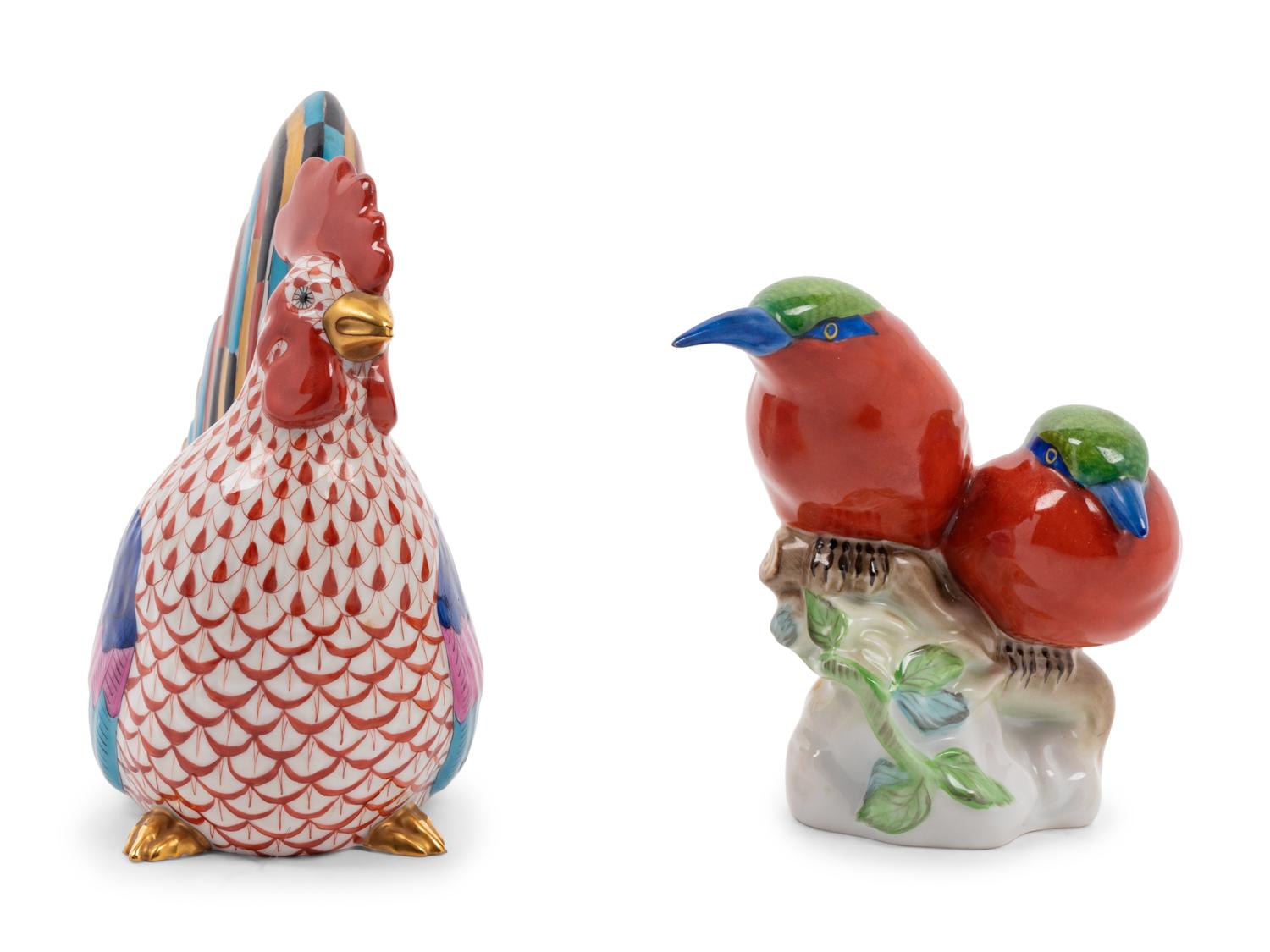 Two Herend Porcelain Bird Figures