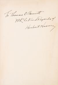 HOOVER, HERBERT. The Challenge to Liberty. New York and London, 1934. First edition, inscribed and signed by Hoover.