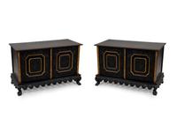 A Pair of Chinese Style Low Cupboards — 20TH CENTURY