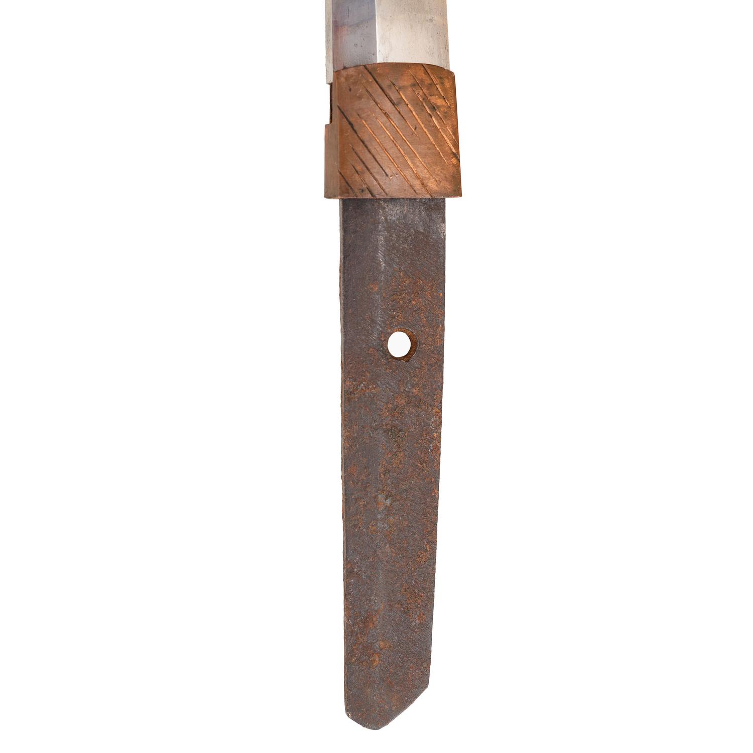 Edo-Period Japanese Wakizashi Signed "Omi No Kami Hisamichi" with Imperial Chrysanthemum