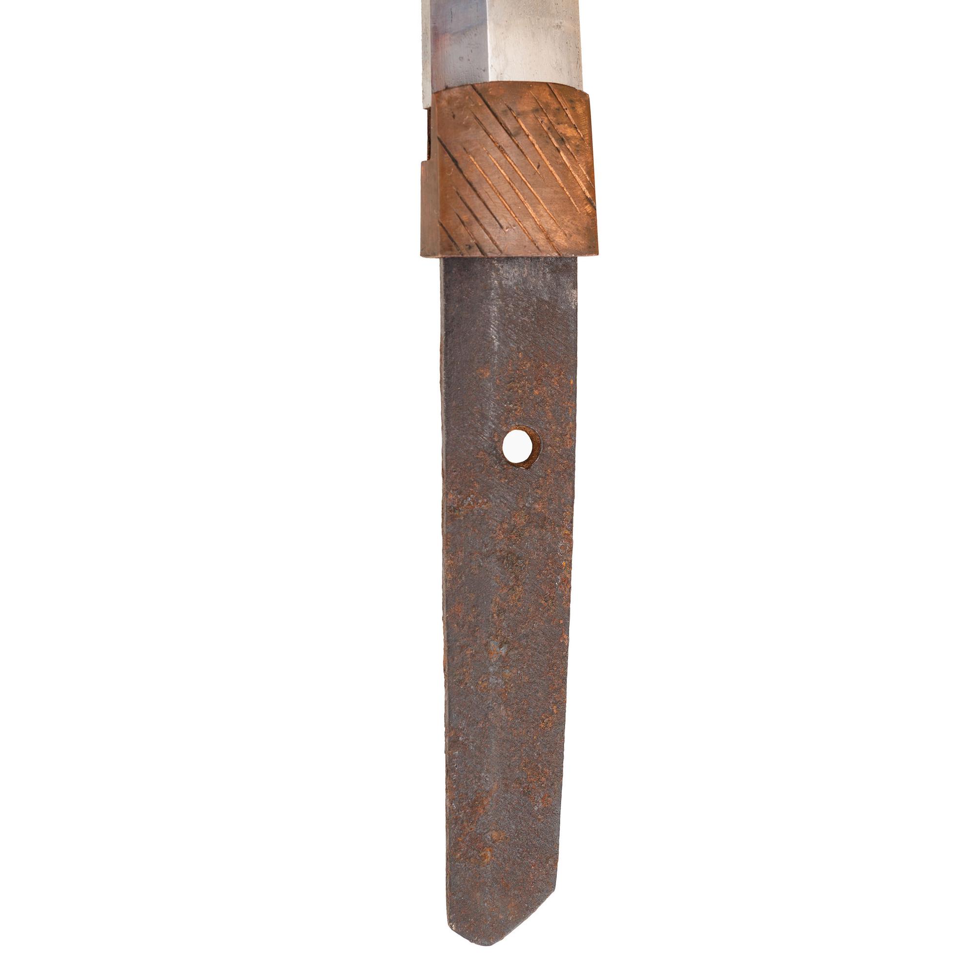 Edo-Period Japanese Wakizashi Signed "Omi No Kami Hisamichi" with Imperial Chrysanthemum
