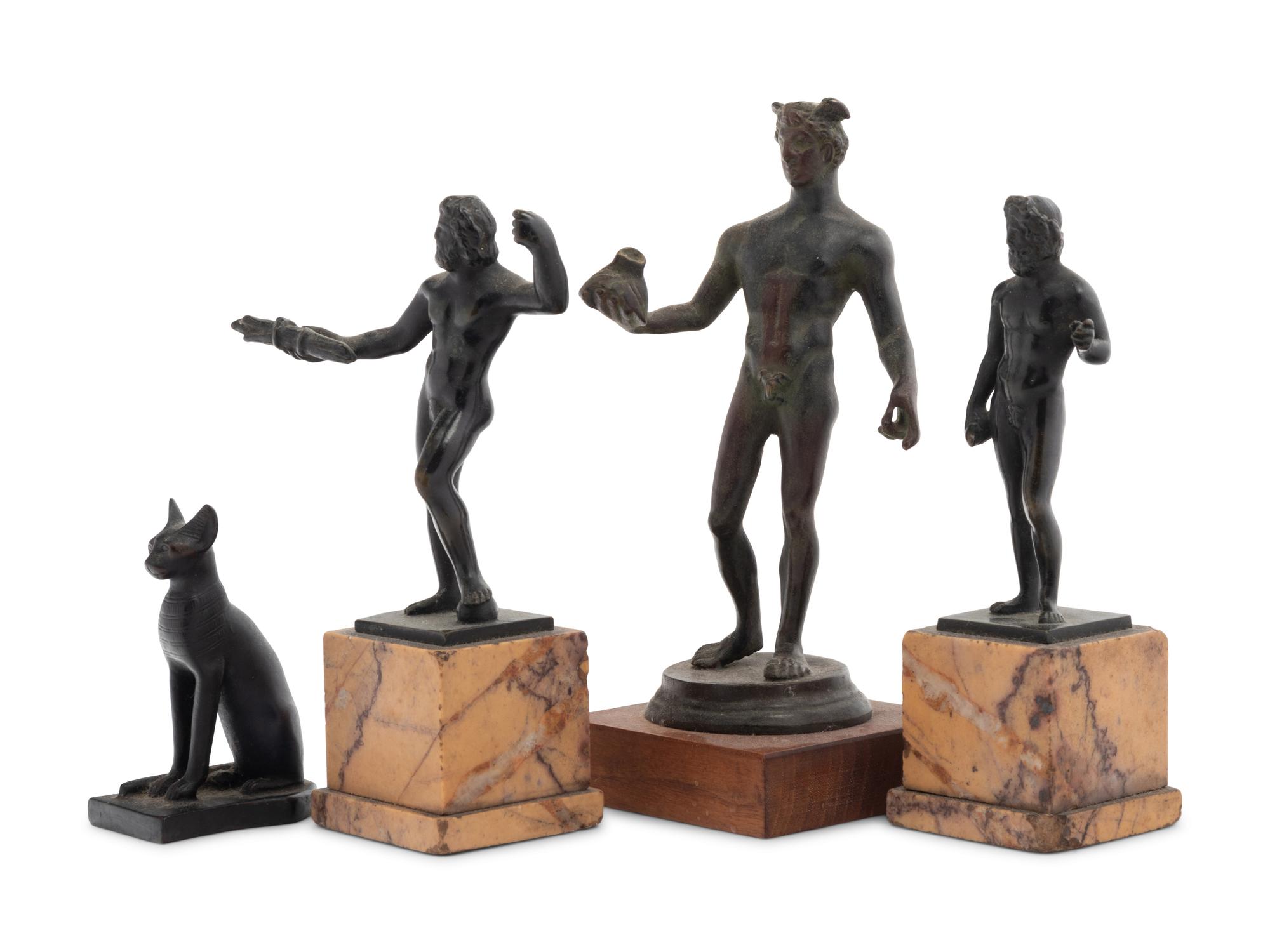 Four Small Grand Tour Bronze Articles