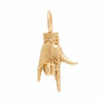 Maura Green, 'I Love You ASL LadyFinger', Yellow Gold and Diamond Pendant