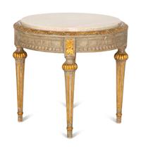 A Louis XVI Style Painted Stone-Top Occasional Table