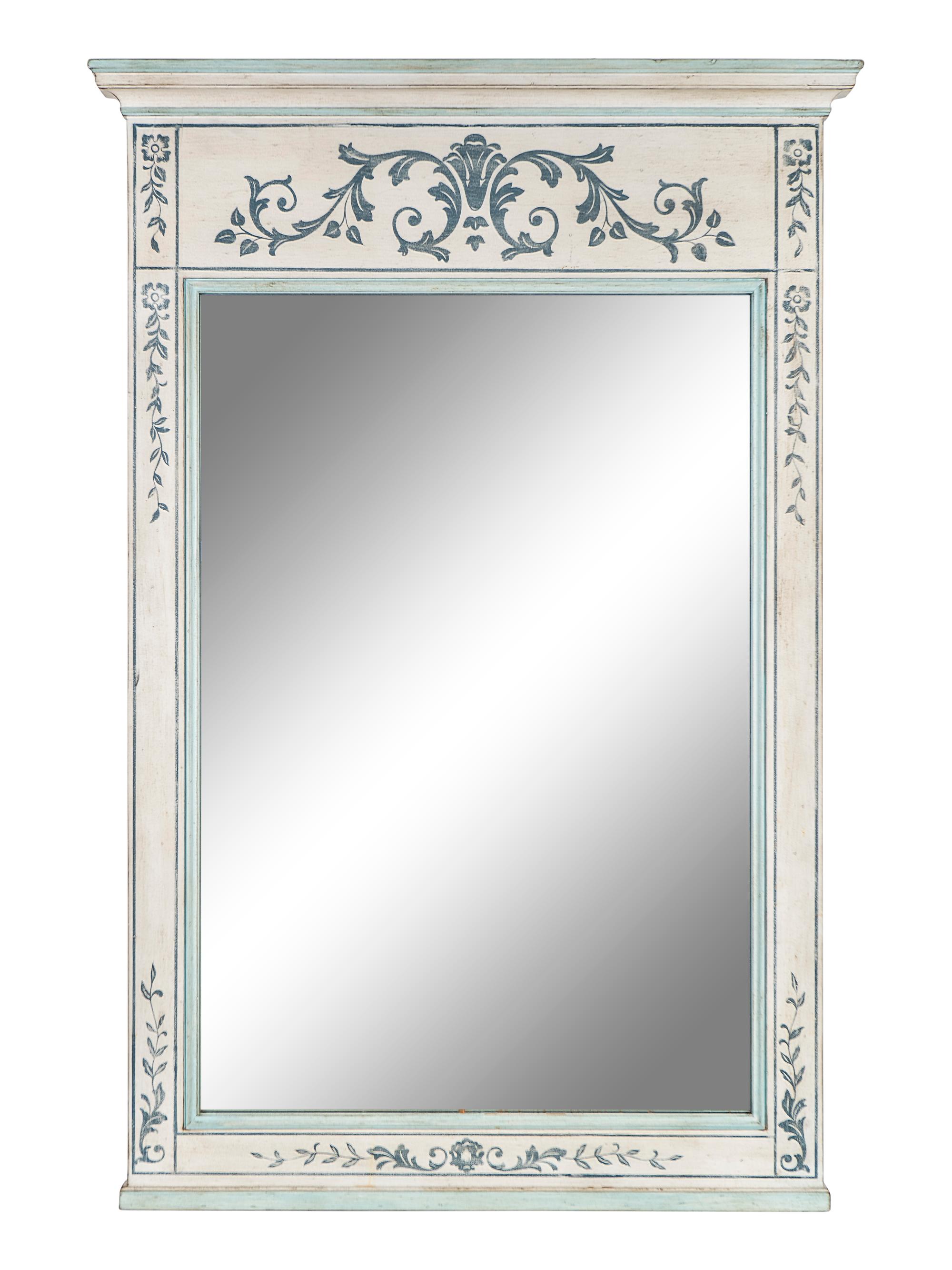 A Provincial Style Painted Pier Mirror — 20TH CENTURY