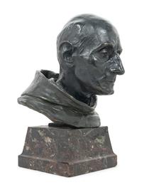 A Bronze Portrait Bust of a Monk