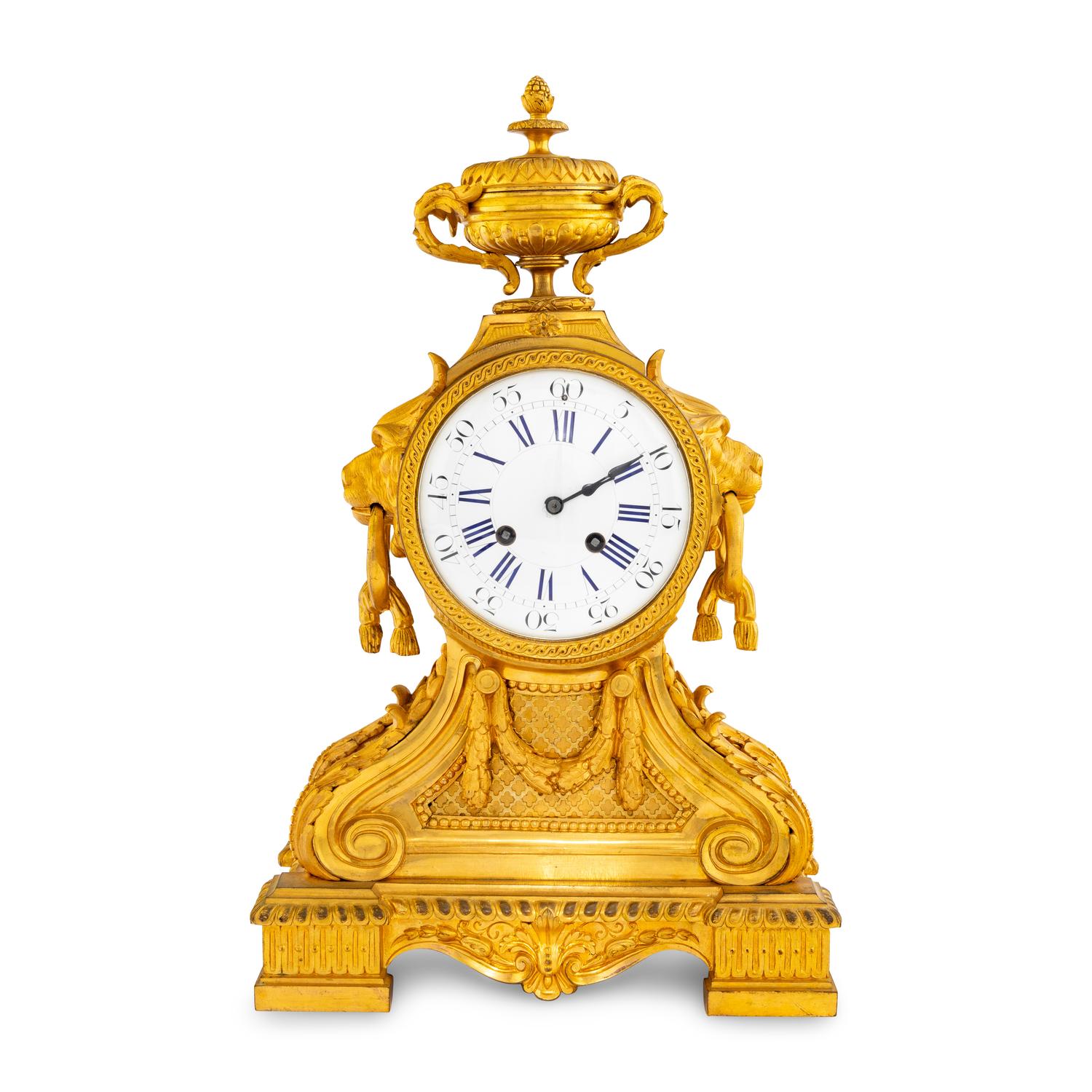 A French Neoclassical Gilt Bronze Mantel Clock