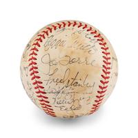 A Multi Signed Autograph Baseball Featuring Joe DiMaggio and Hall of Famers (PSA Letter of Authenticity),