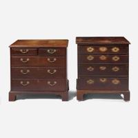 Two diminutive George III or Chippendale carved mahogany chests of drawers 18th century