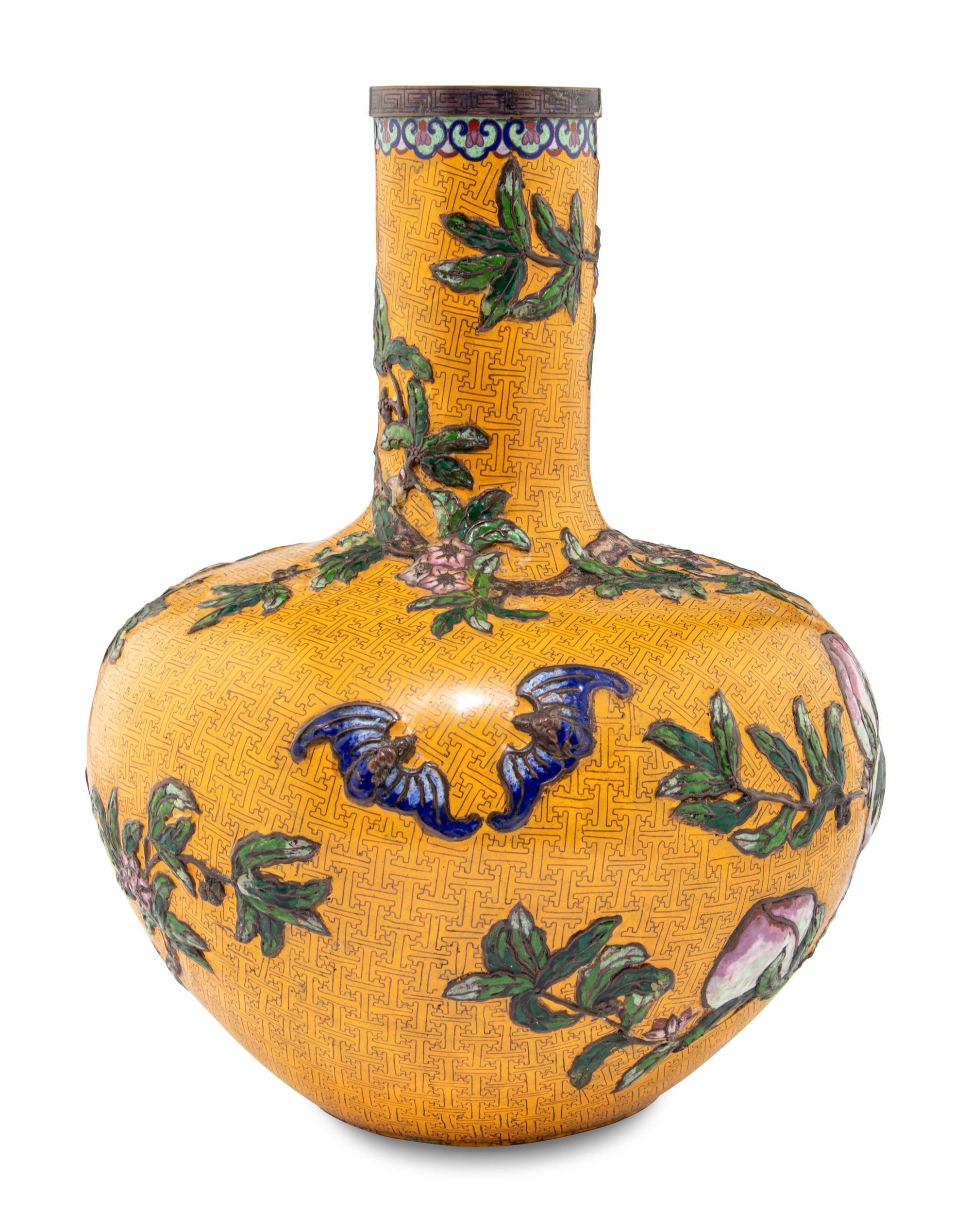 A Large Chinese Cloisonné Enamel Vase