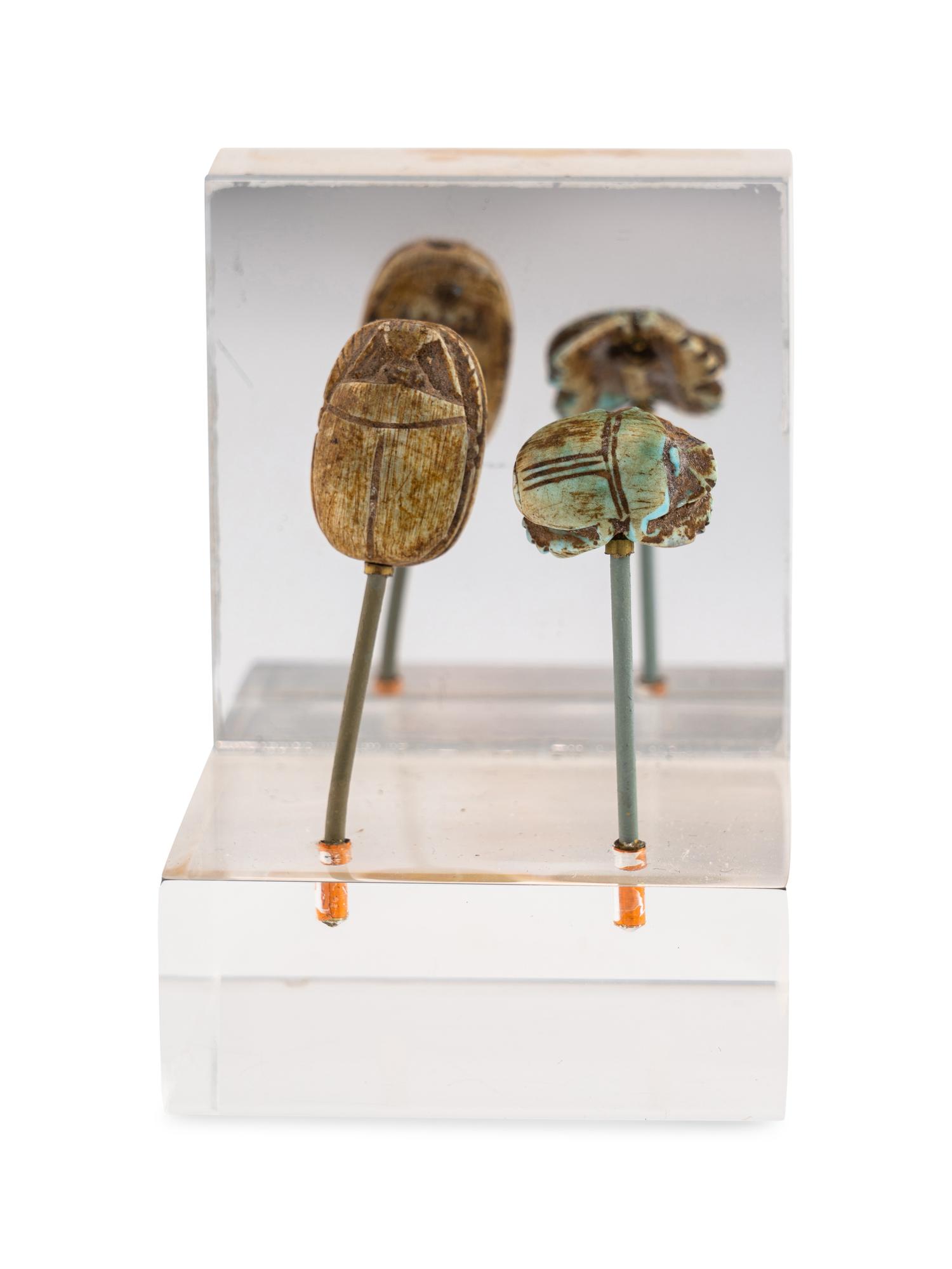Two Egyptian Faience Scarabs