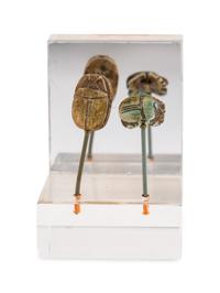 Two Egyptian Faience Scarabs