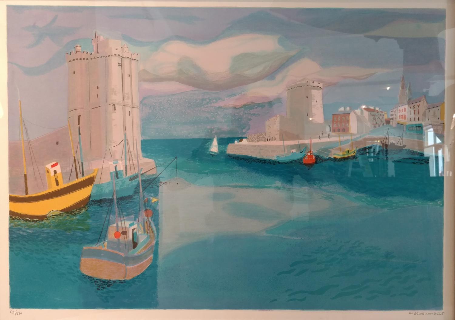 Georges Lambert, (French, 1919-1998), Pair of Harbor Views