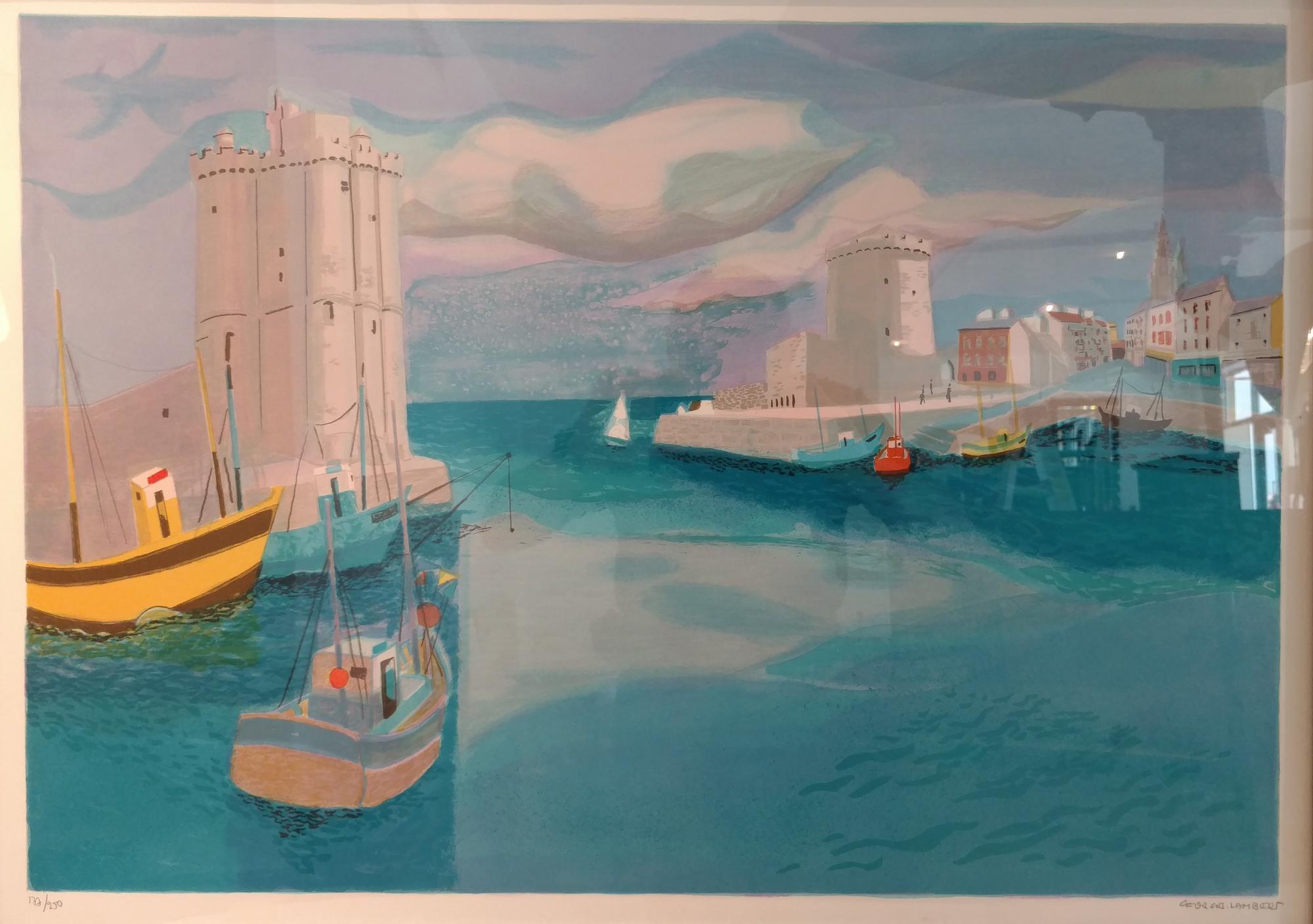 Georges Lambert, (French, 1919-1998), Pair of Harbor Views