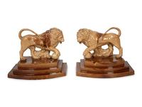 A Pair of English Glazed Pottery Medici Lions — CIRCA 1790