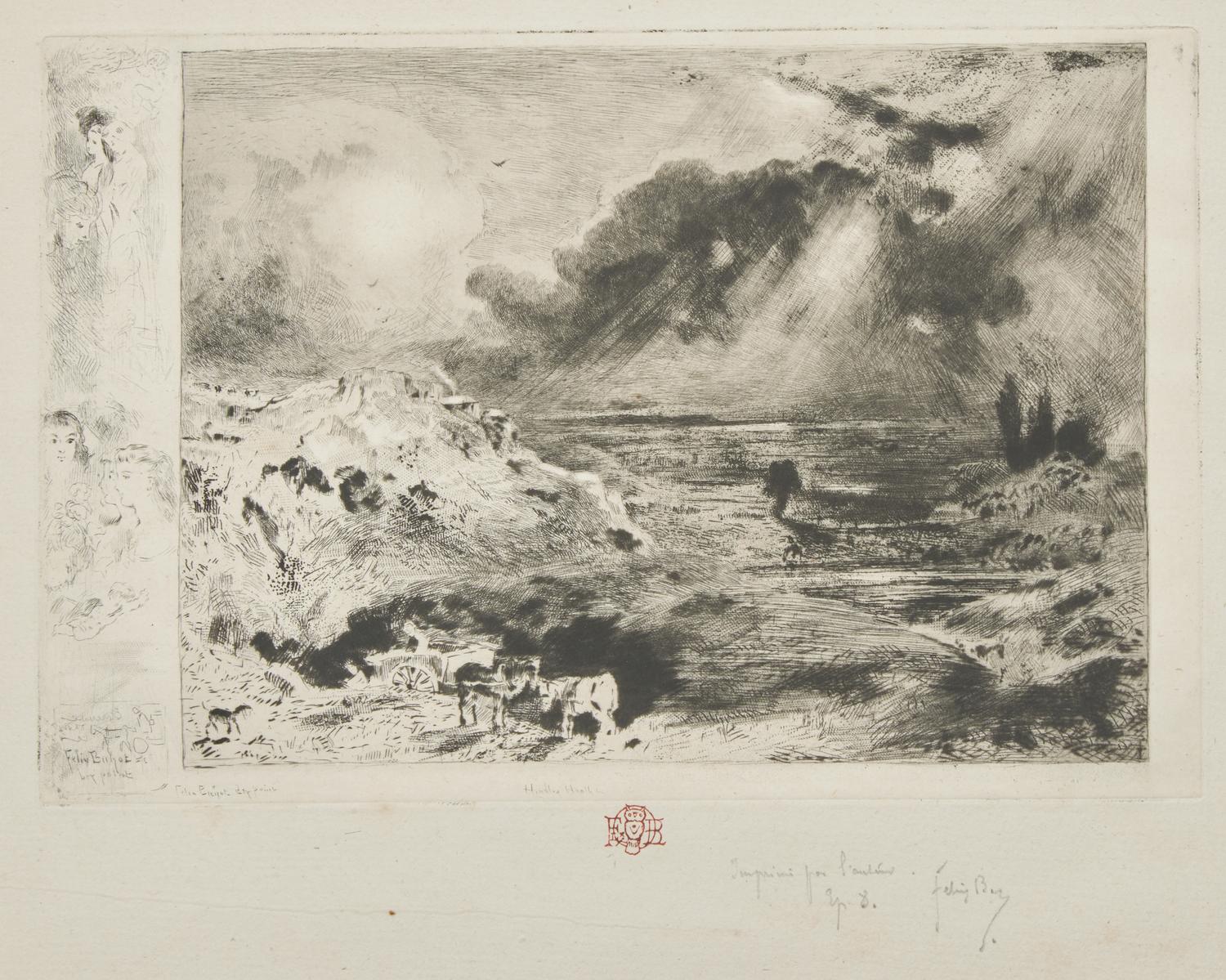 Félix Hilaire Buhot (French, 1847-1898) — L'Orage (Two Works)