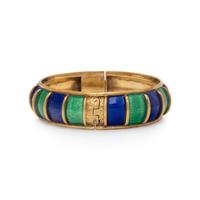 CELLINO, BLUE AND GREEN ENAMEL BANGLE BRACELET