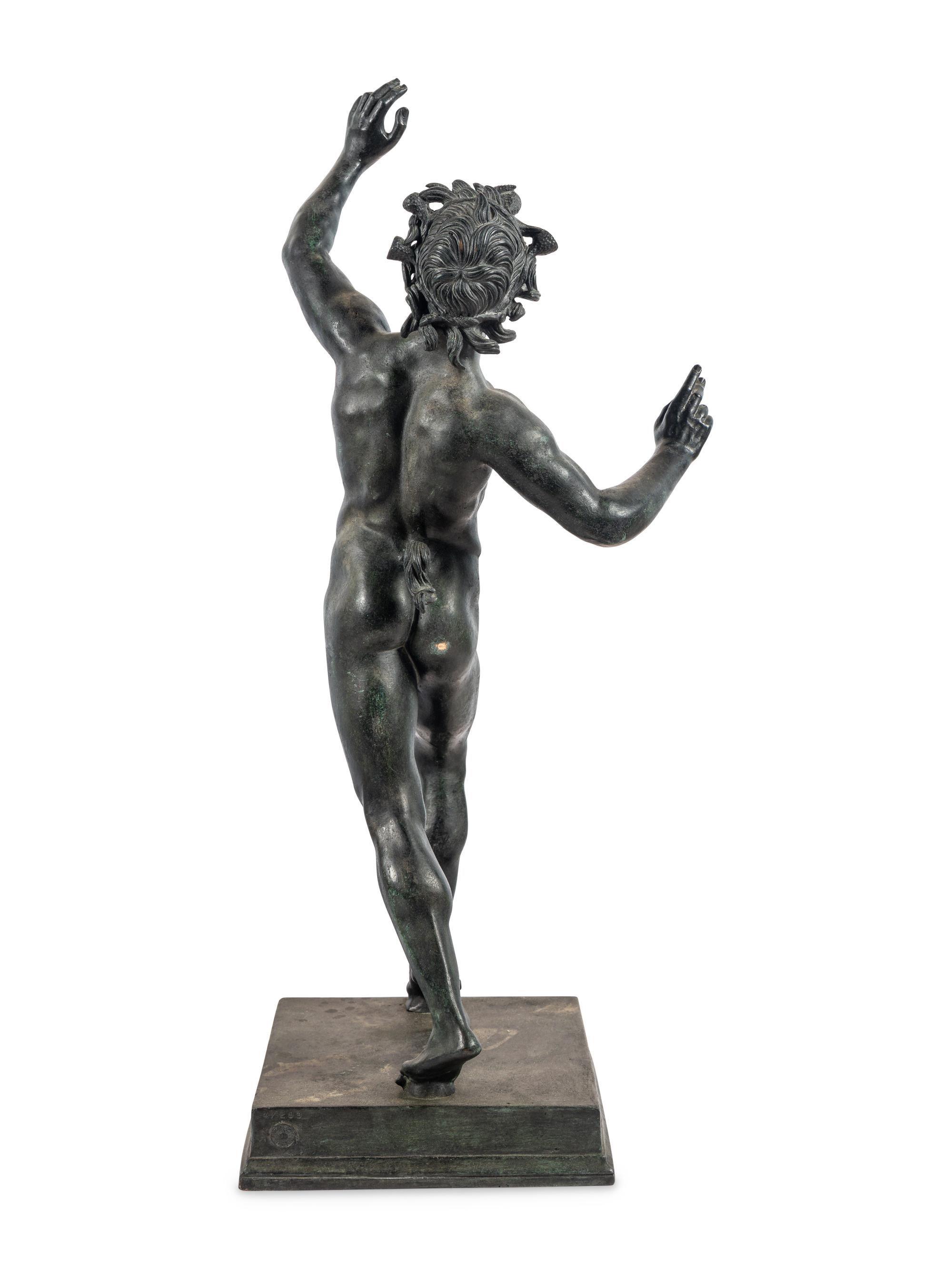 An Italian Bronze Figure of the Dancing Faun of Pompeii After the Antique