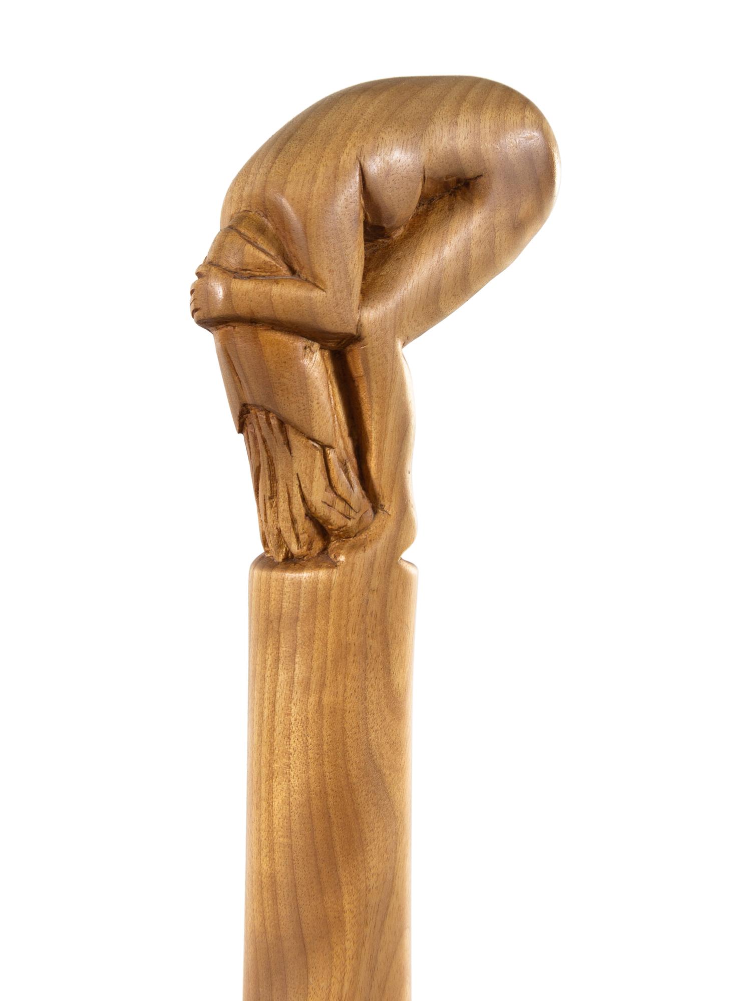 An American Contemporary Carved Wenge and Ash Figural Library Ladder