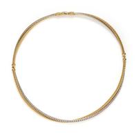 DAVID YURMAN, BICOLOR GOLD AND DIAMOND TORQUE NECKLACE