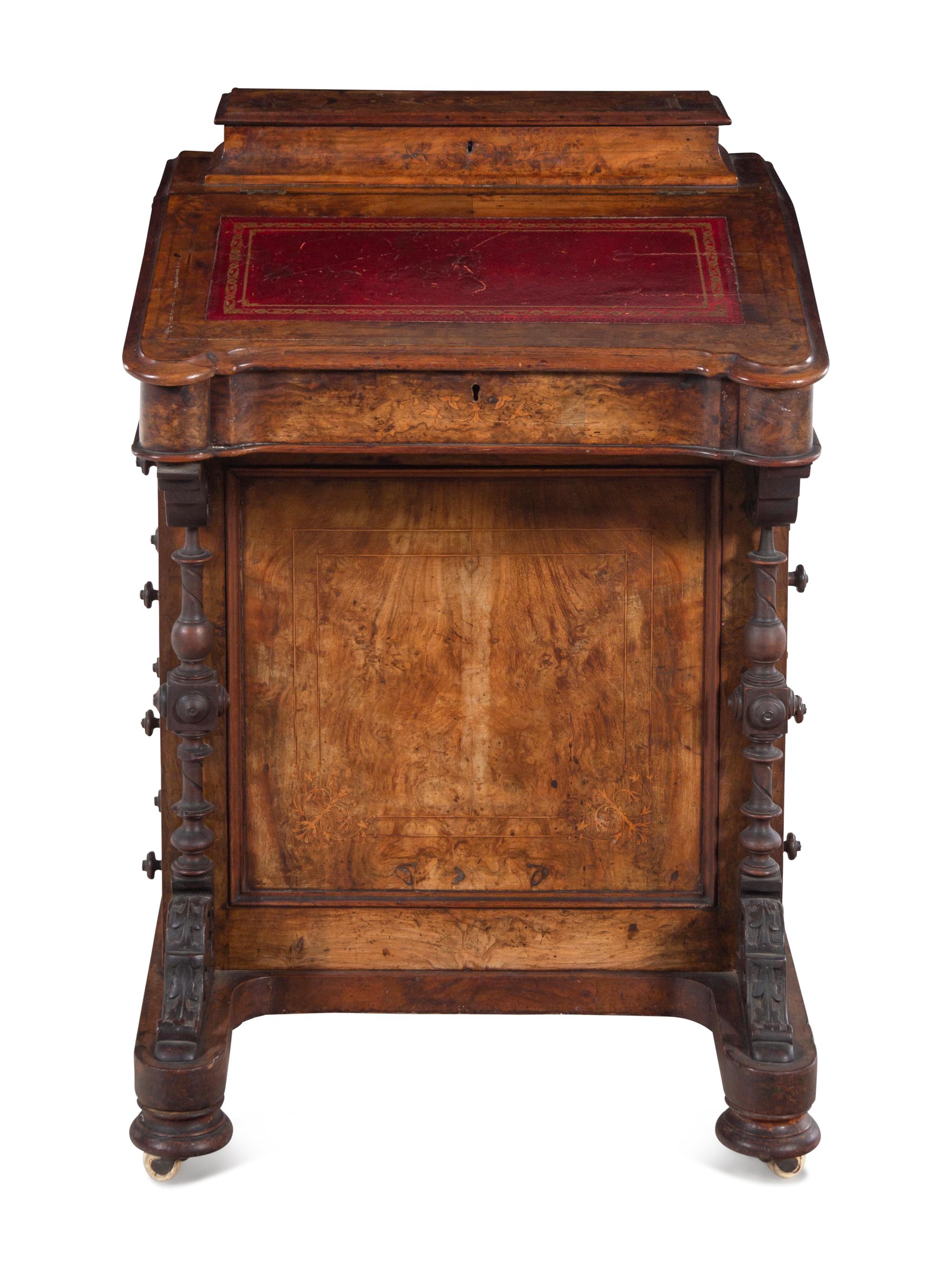 A Victorian Walnut Davenport Desk