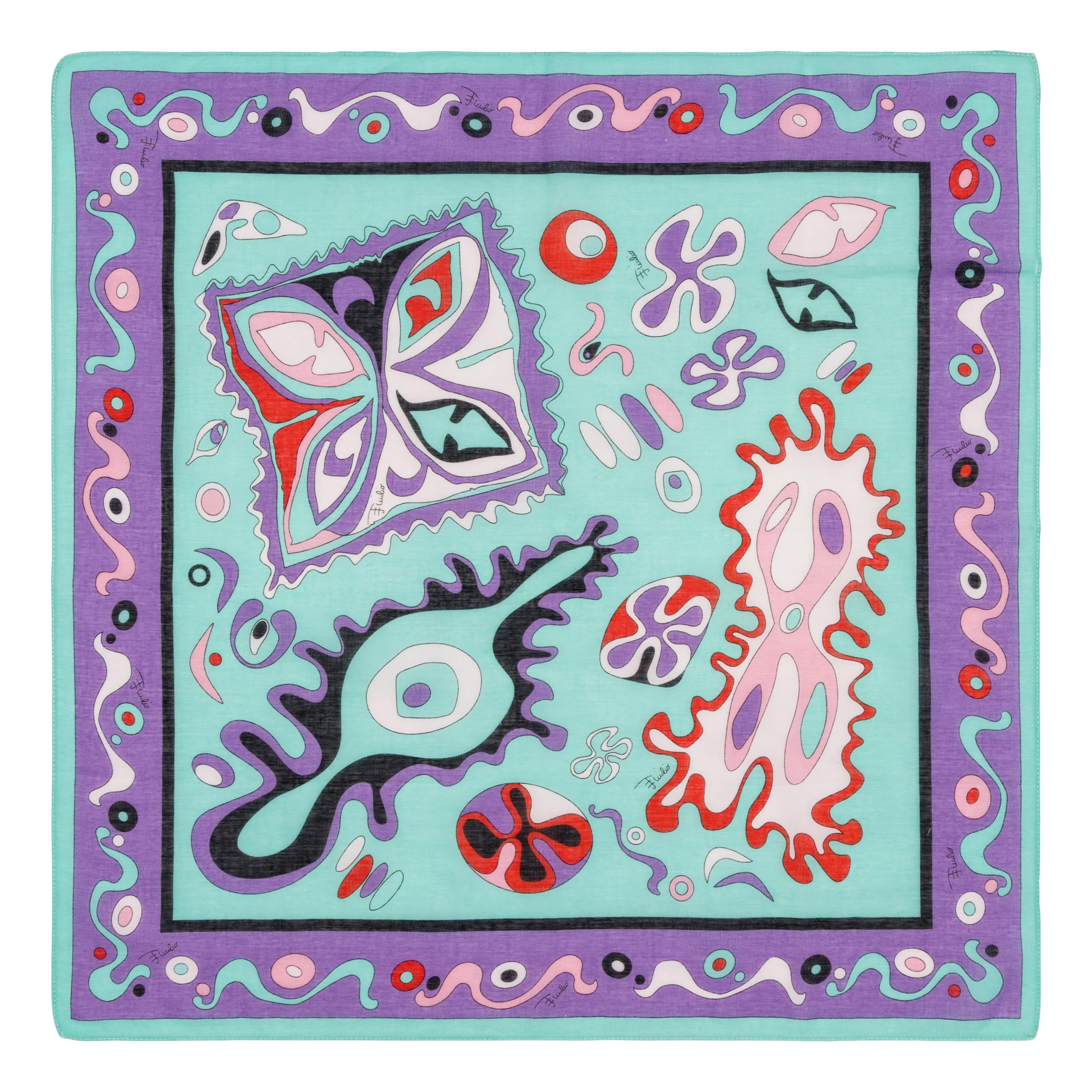 Pucci & Leonard; Lot of Eight Scarves, Handkerchiefs and Shawl