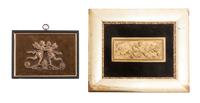 A Victorian Cast Metal Plaque Width of first overall 10 1/4 inches.