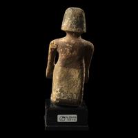 An Egyptian Painted Wood Boatman
