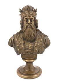 A Russian Gilt Bronze Bust, Height 10 1/4 inches.