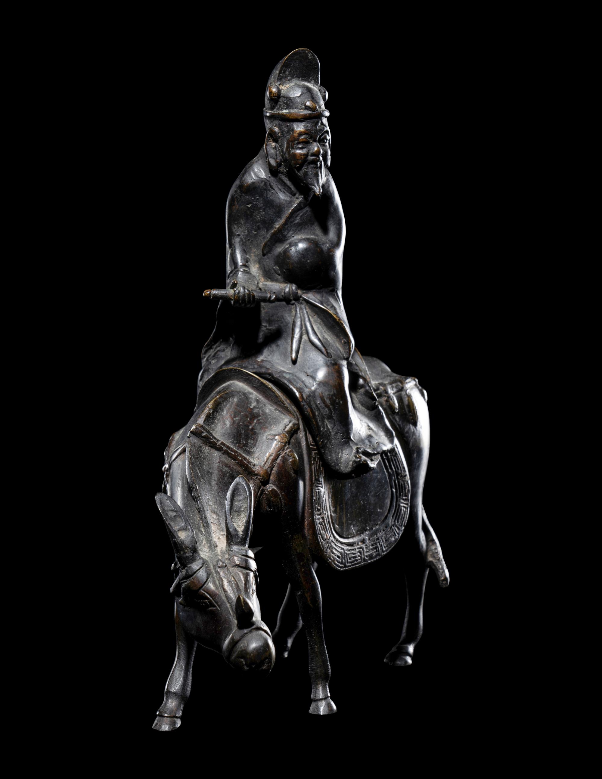 A Japanese Bronze Figural-Form Incense Burner
