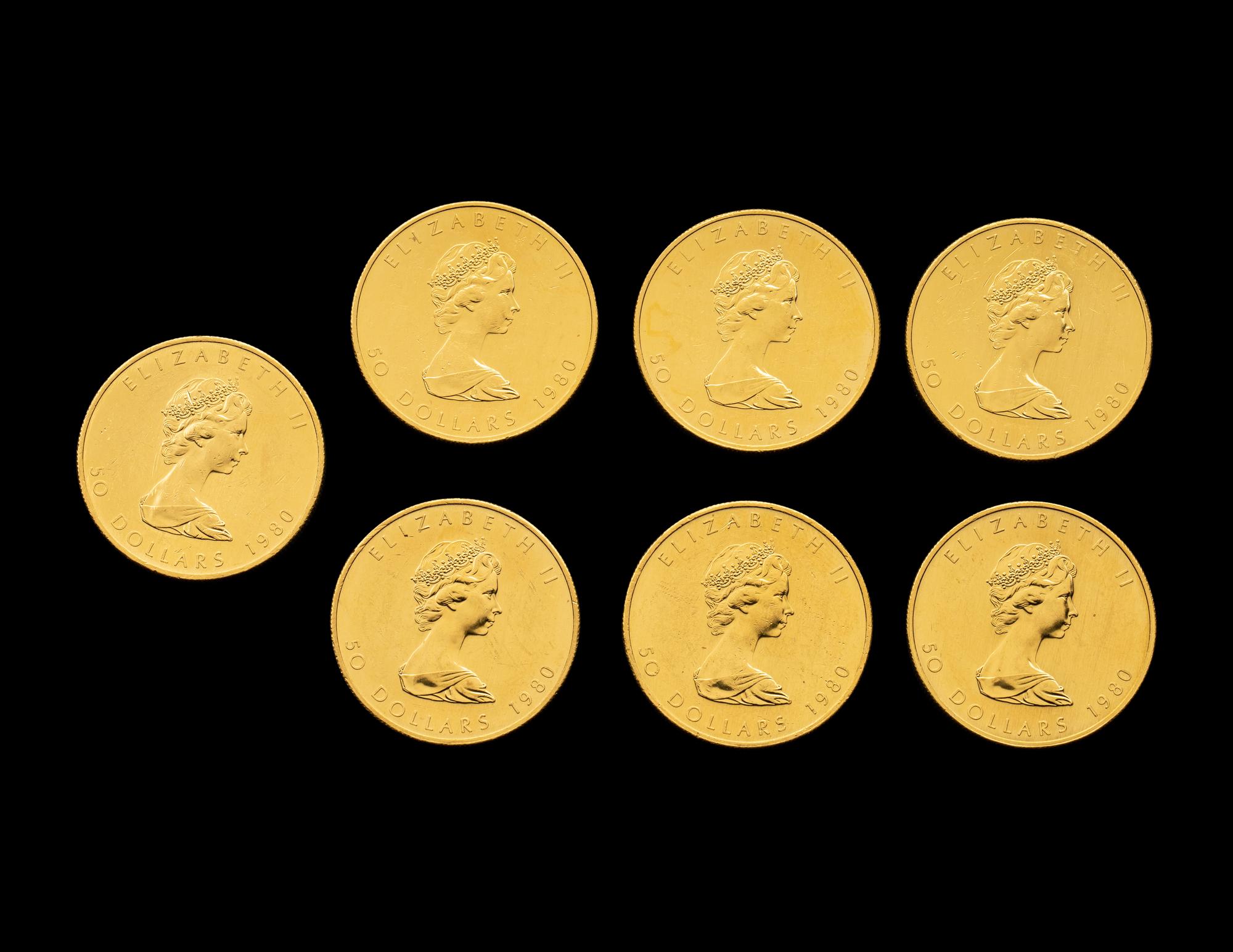 [CANADA] A Group of Seven 1980 Maple Leaf $50 Gold Coins